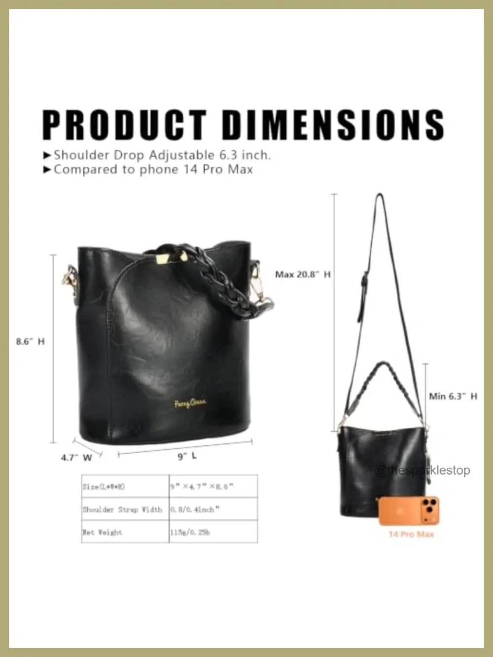 Vegan Leather Crossbody Bag with Adjustable Strap | Women's Handbag